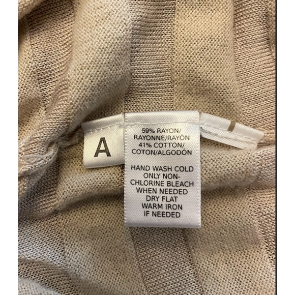 Loft 3/4 Sleeve Semi Sheer Striped Top - Sz L - Picture 10 of 11